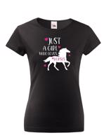 Dámské tričko - Just a girl who loves horses