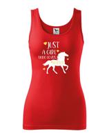 Dámské tričko - Just a girl who loves horses