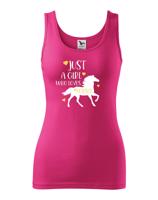 Dámské tričko - Just a girl who loves horses