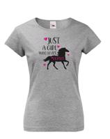 Dámské tričko - Just a girl who loves horses