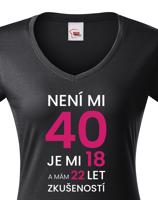 Dámské tričko k 40. narozeninám - skvělý dárek k 40. narozeninám