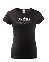 Dámské tričko k svátku s jménem Anička