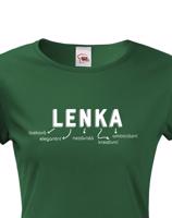 Dámské tričko k svátku s jménem Lenka