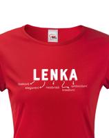 Dámské tričko k svátku s jménem Lenka