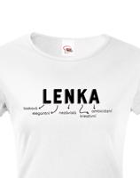 Dámské tričko k svátku s jménem Lenka