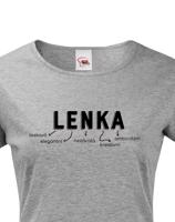 Dámské tričko k svátku s jménem Lenka