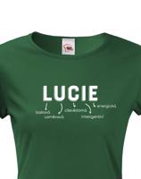 Dámské tričko k svátku s jménem Lucie