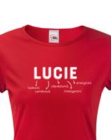 Dámské tričko k svátku s jménem Lucie