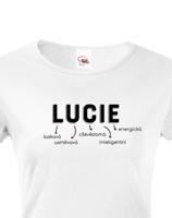 Dámské tričko k svátku s jménem Lucie