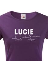 Dámské tričko k svátku s jménem Lucie