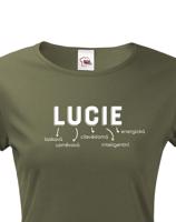 Dámské tričko k svátku s jménem Lucie