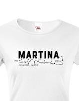Dámské tričko k svátku s jménem Martina