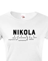 Dámské tričko k svátku s jménem Nikola