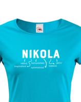Dámské tričko k svátku s jménem Nikola