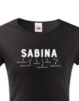Dámské tričko k svátku s jménem Sabina