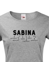 Dámské tričko k svátku s jménem Sabina