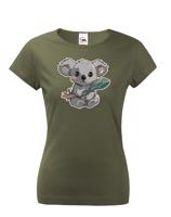 Dámské tričko Koala s listem - roztomilé dámské tričko
