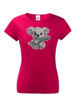 Dámské tričko Koala s listem - roztomilé dámské tričko