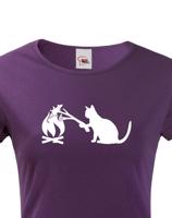 Dámské tričko kočka a myš - tričko pro milovníky koček