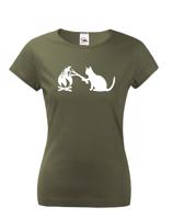 Dámské tričko kočka a myš - tričko pro milovníky koček