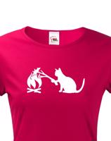 Dámské tričko kočka a myš - tričko pro milovníky koček