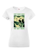 Dámské tričko Kočka a pes - vtipné tričko pro milovníky zvířat