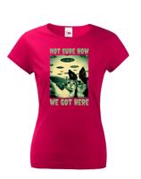 Dámské tričko Kočka a pes - vtipné tričko pro milovníky zvířat