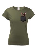 Dámské tričko Mexický naháč v kapsičce - kvalitní tisk a rychlé dodání