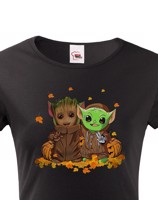 Dámske tričko Mistr Yoda a Groot - ideální pro každou fanynku