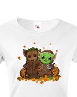 Dámske tričko Mistr Yoda a Groot - ideální pro každou fanynku