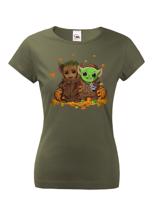 Dámske tričko Mistr Yoda a Groot - ideální pro každou fanynku