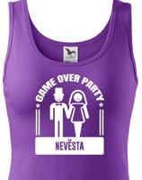 Dámské tričko na rozlučkovou párty Game over - ideální na rozloučení se svobodou
