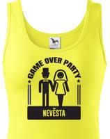 Dámské tričko na rozlučkovou párty Game over - ideální na rozloučení se svobodou