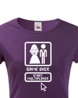 Dámské  tričko na rozlučku Game over, start multiplayer