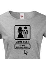 Dámské  tričko na rozlučku Game over, start multiplayer