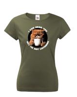 Dámské tričko Naštvaná kočka - vtipné tričko