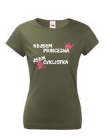Dámské tričko nejsem princezna, jsem cyklistka jako skvělý dárek