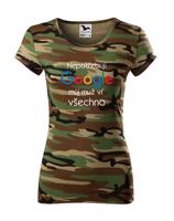 Dámské tričko Nepotřebuji Google, můj muž ví všechno - narozeninové triko