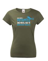 Dámské tričko Nikdy neštvi potápeče  - ideální dárek