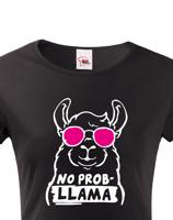 Dámské tričko No Prob - LLama - veselý potisk s ještě veselejšími barvami