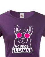Dámské tričko No Prob - LLama - veselý potisk s ještě veselejšími barvami