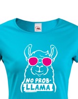Dámské tričko No Prob - LLama - veselý potisk s ještě veselejšími barvami
