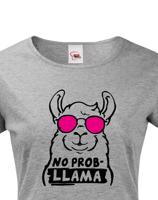 Dámské tričko No Prob - LLama - veselý potisk s ještě veselejšími barvami