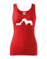 Dámské tričko - Potisk kůň a pes