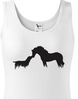 Dámské tričko - Potisk kůň a pes