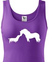 Dámské tričko - Potisk kůň a pes