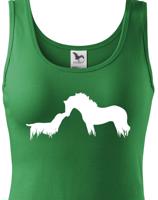 Dámské tričko - Potisk kůň a pes