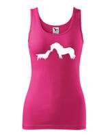 Dámské tričko - Potisk kůň a pes