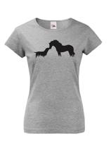 Dámské tričko - Potisk kůň a pes