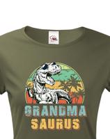Dámské tričko pro babičky s potiskem Grandmasaurus - skvělý dárek pro babičky